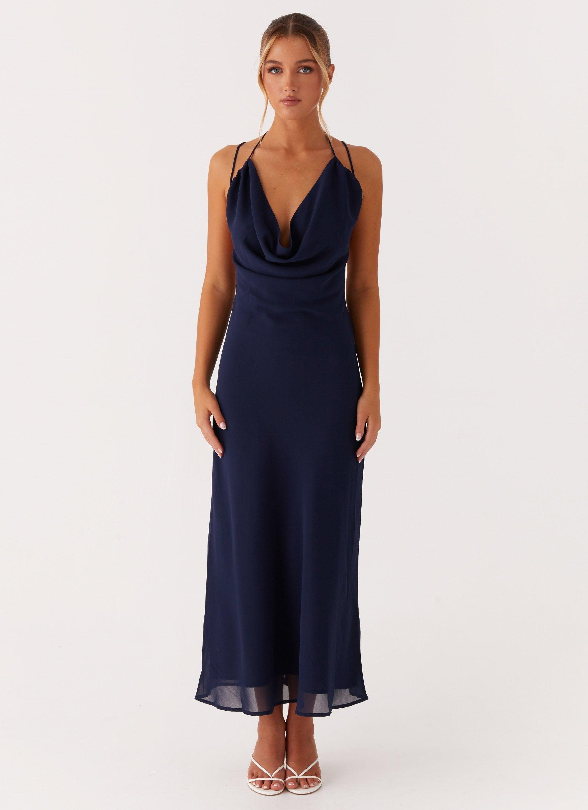 Clover Club Maxi Dress - Navy Product Image