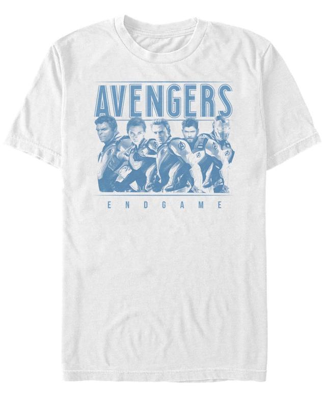 Mens Marvel Avengers Endgame Ornate Suited Up Group Shot Tee White Product Image