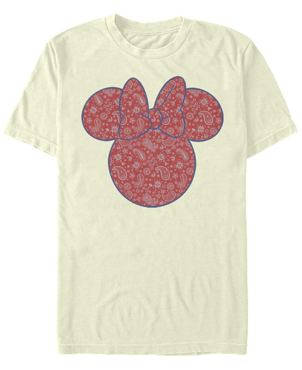 Mens Disney Mickey And Friends Minnie Red Paisley Fill Tee Natural Product Image