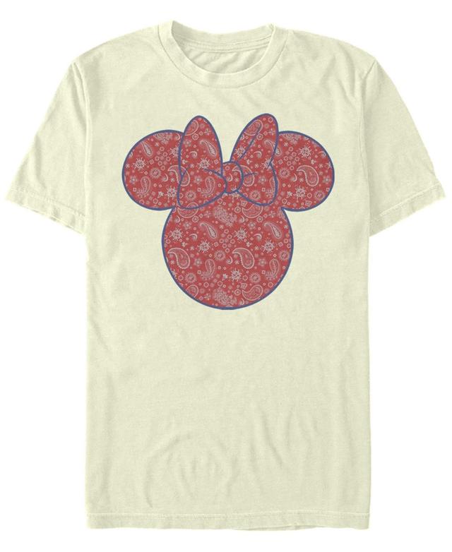 Mens Disney Mickey And Friends Minnie Red Paisley Fill Tee Natural Product Image