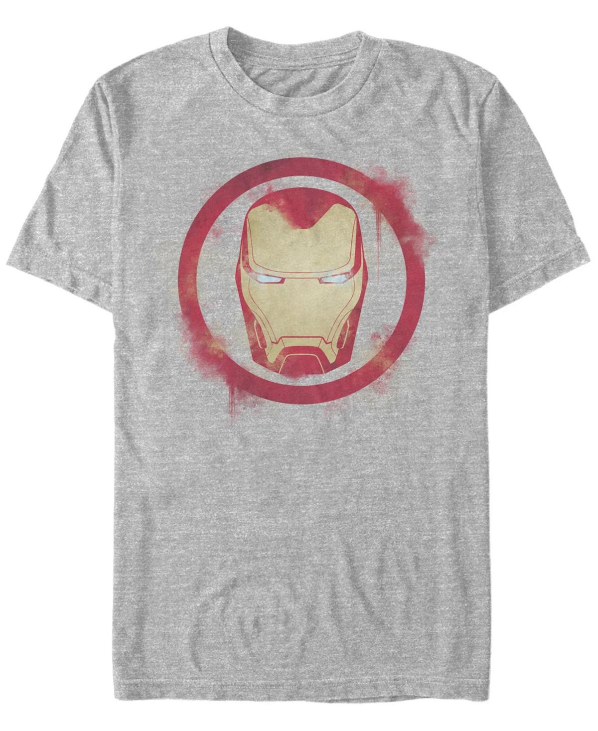 Mens Marvel Avengers: Endgame Iron Man Spray Paint Logo Tee Athletic Grey Product Image