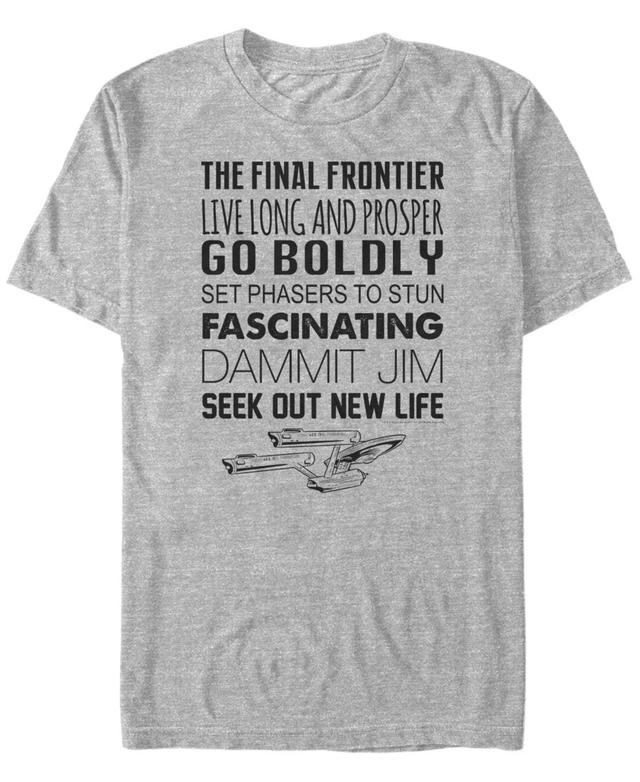 Mens Star Trek Quotes Graphic Tee Athletic Grey Product Image