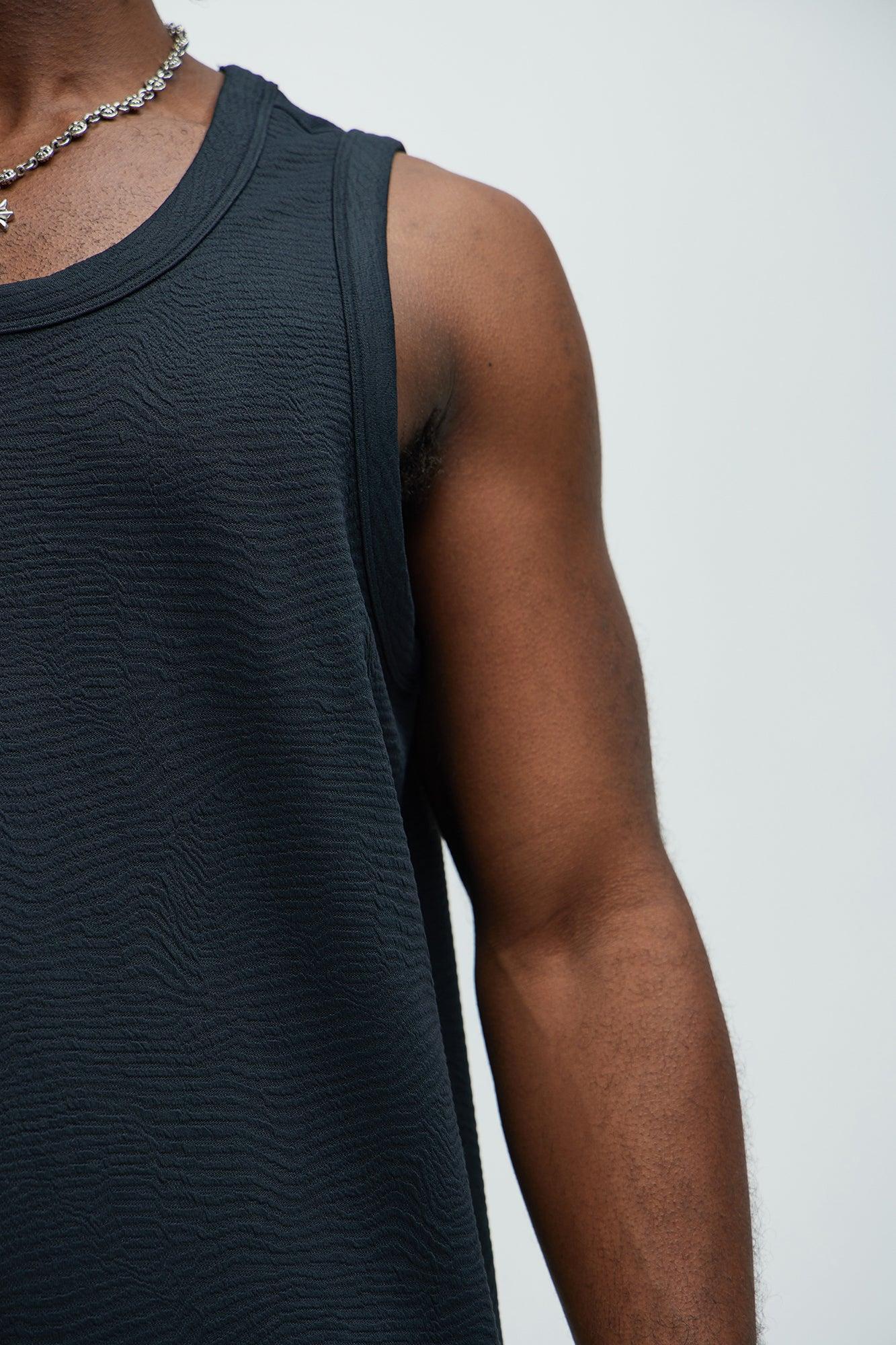 Mika Textured Tank - Black Product Image