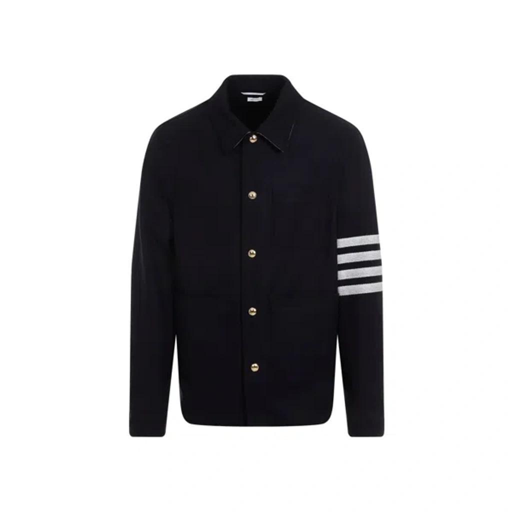 Utility Patch Pocket Jacket In Navy Blue Product Image