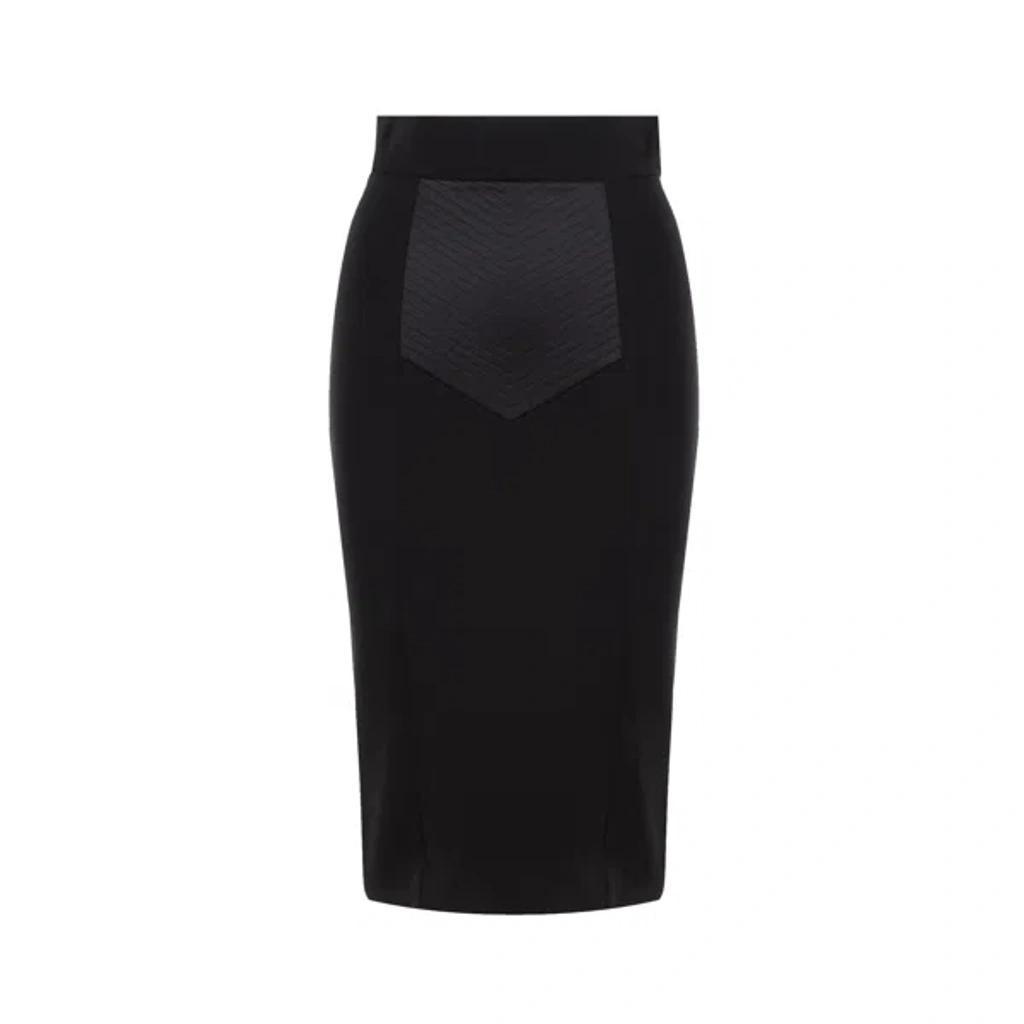 DOLCE & GABBANA Midi Skirt In Powernet And Satin In Black product image