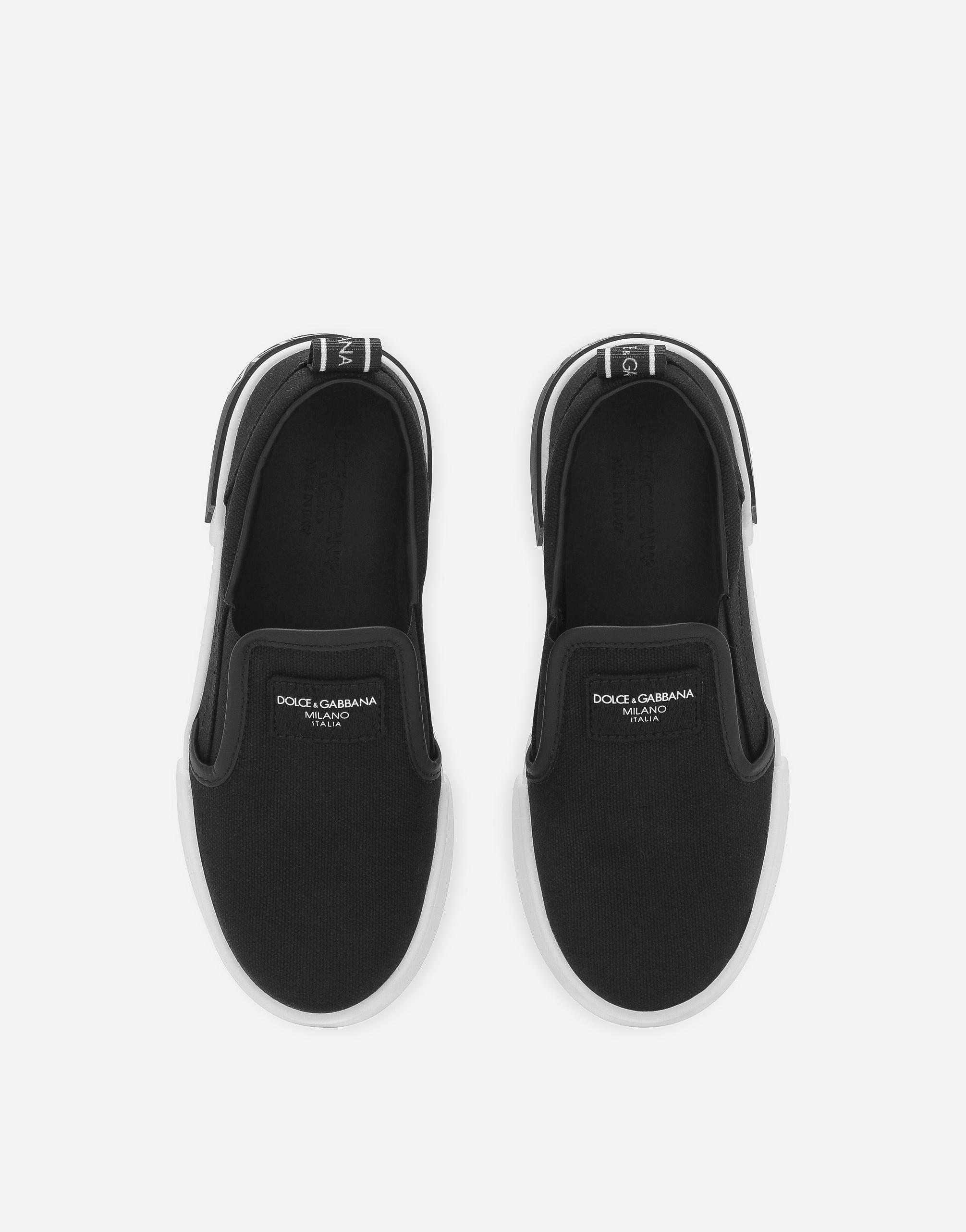 Canvas Portofino Slip-on Sneakers In Black Product Image