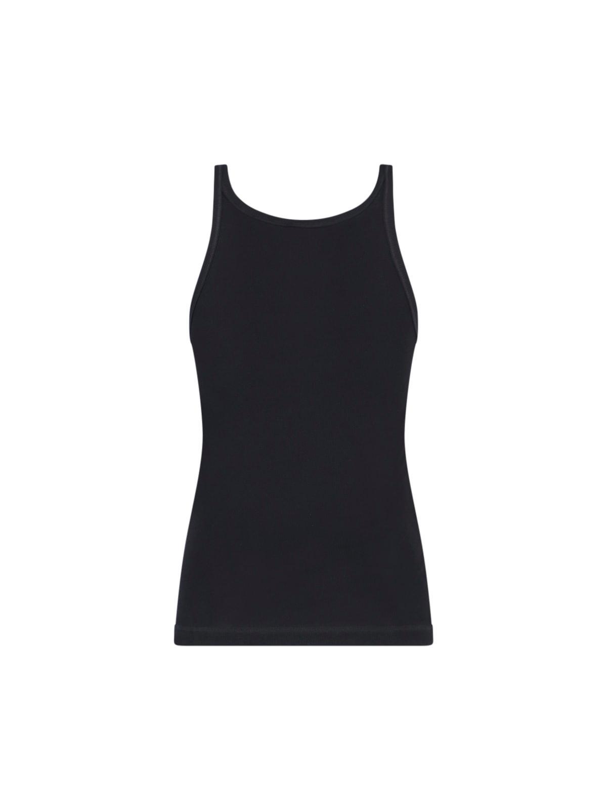 Ribbed Jersey Tank Top In Black Product Image