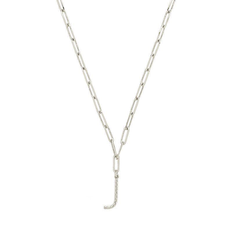 MC Collective Braided Initial Pendant Necklace, Womens Silver Tone G Product Image