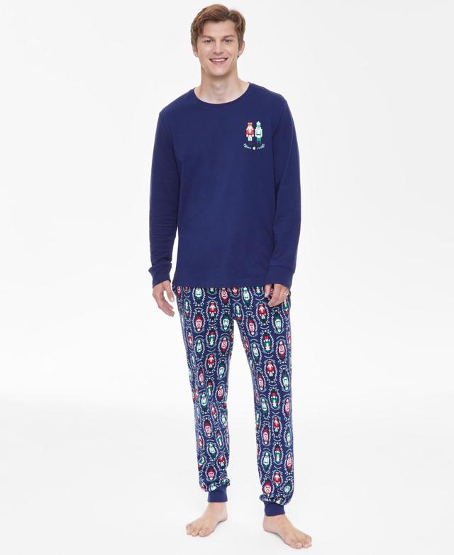 Holiday Lane Mens 2-Pc Mix It Cotton Pajamas Set, Created for Macys - Nutcracker Product Image