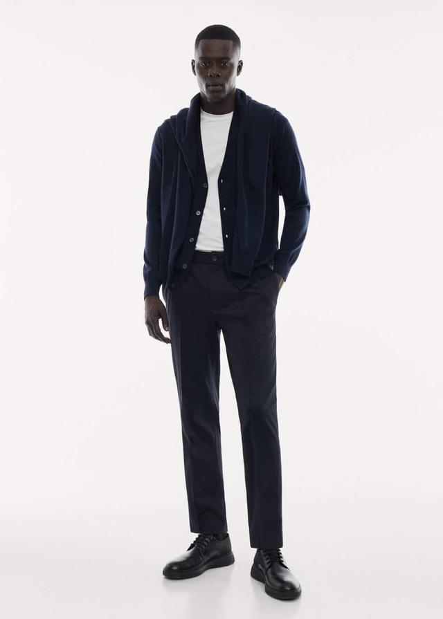 MANGO MAN - 100% merino wool cardigan navyMen Product Image