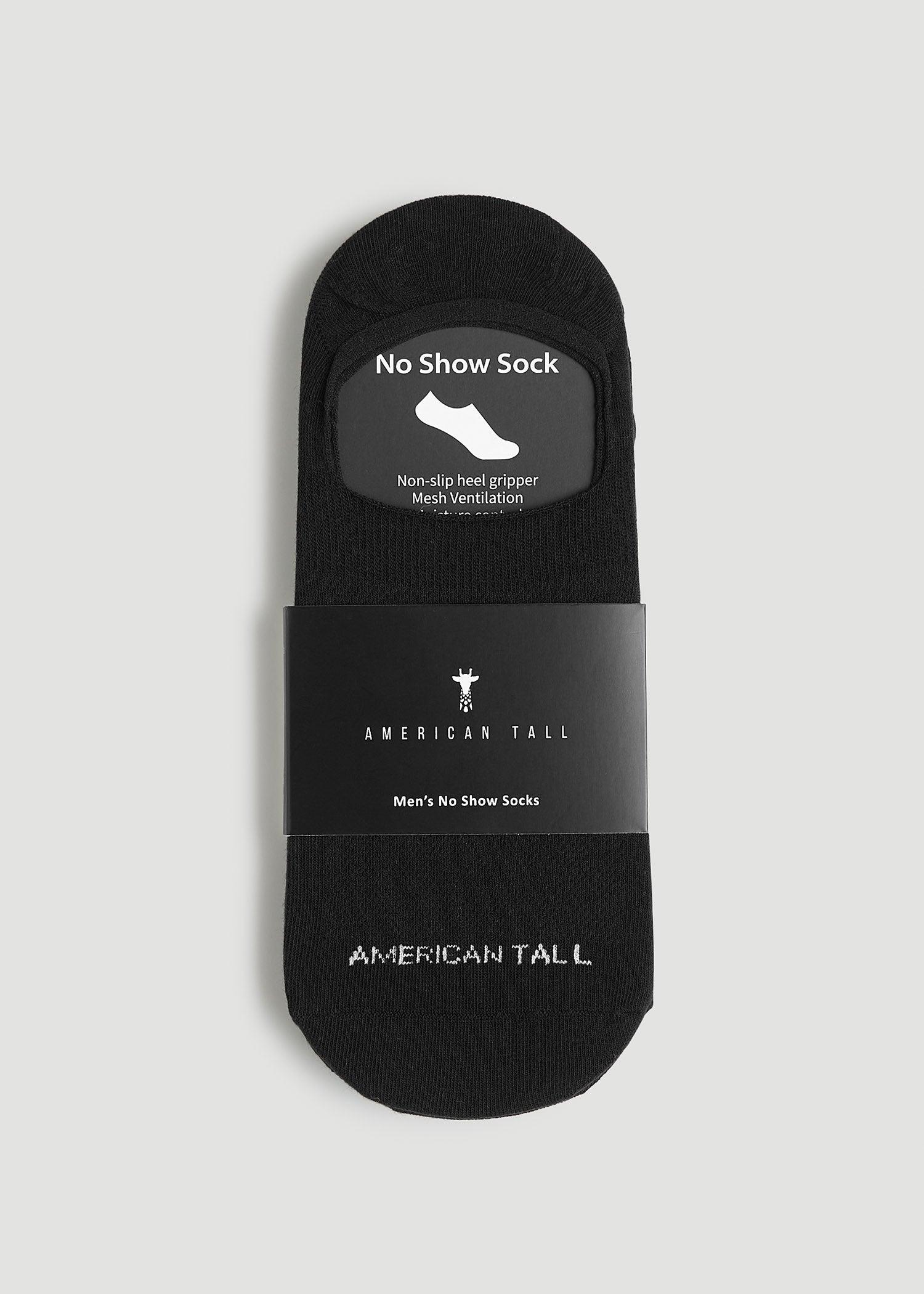 No Show Socks for Tall Men 3-Pack in Black Male Product Image