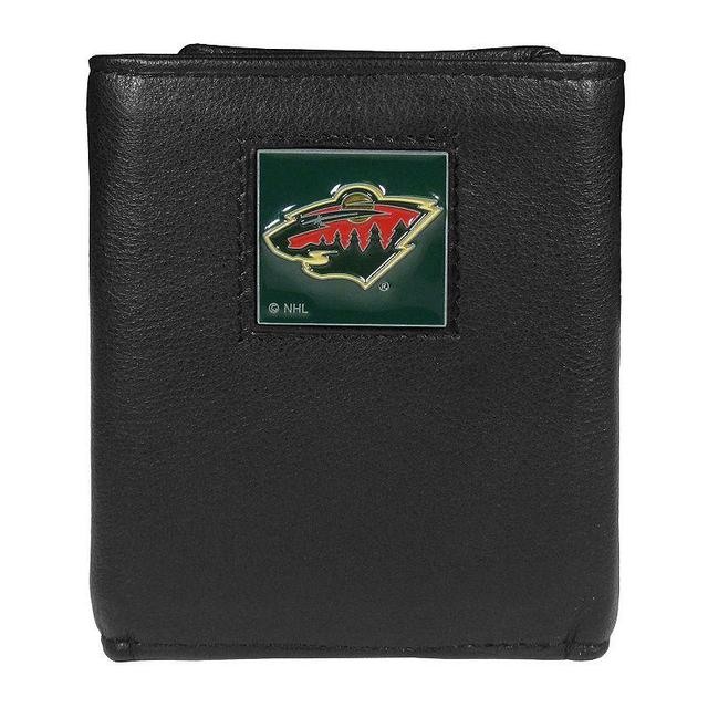 Mens Minnesota Wild Trifold Wallet, Black Product Image