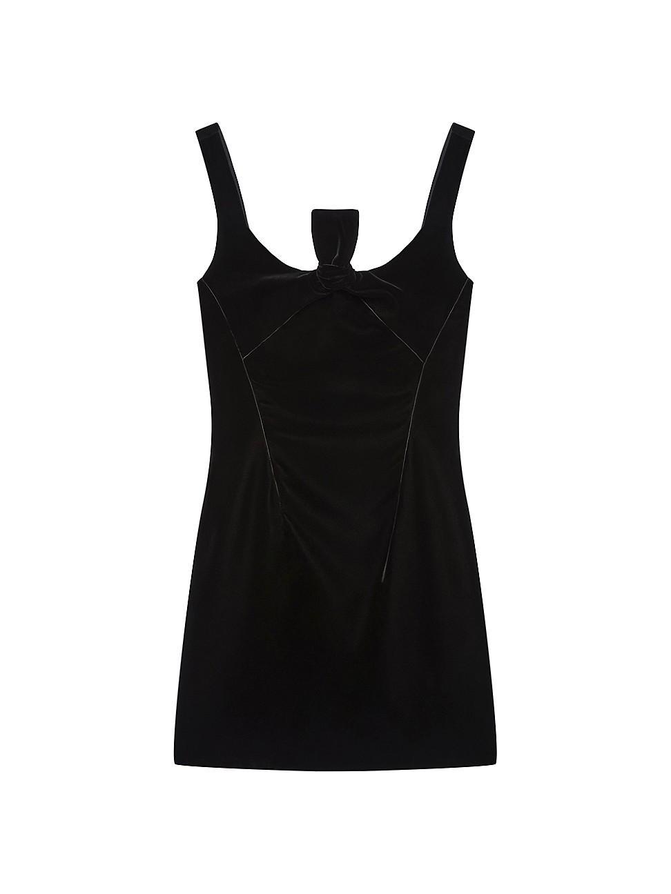 Womens Dress in Velvet with Bow Detail Product Image