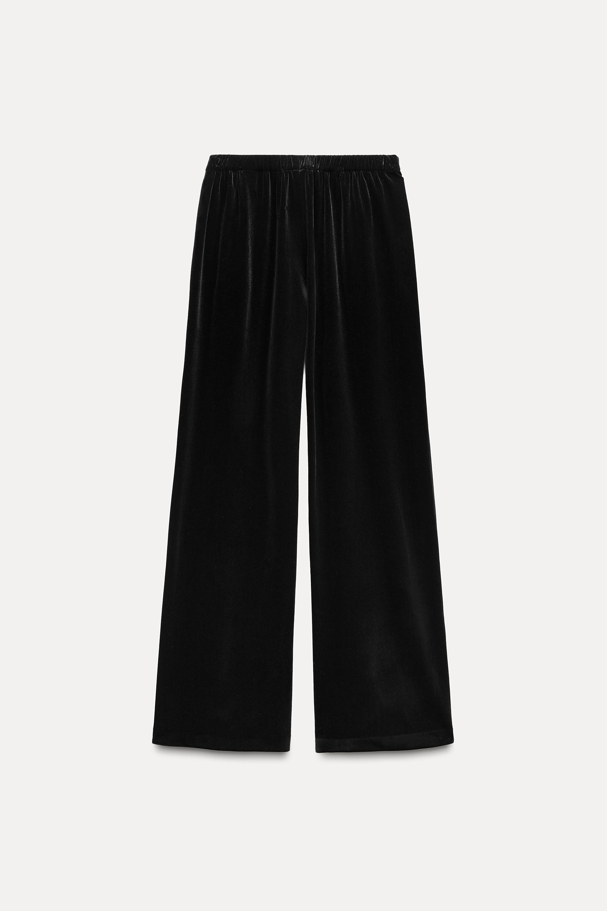 WIDE LEG VELVET PANTS Product Image