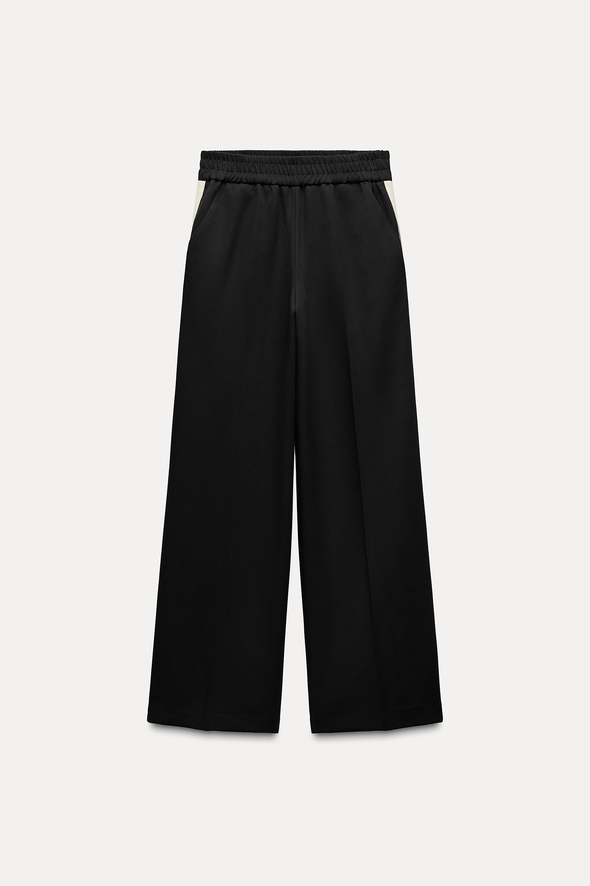 TEXTURED WIDE LEG PANTS Product Image