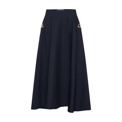 Pleated Midi Skirt In Navy product image