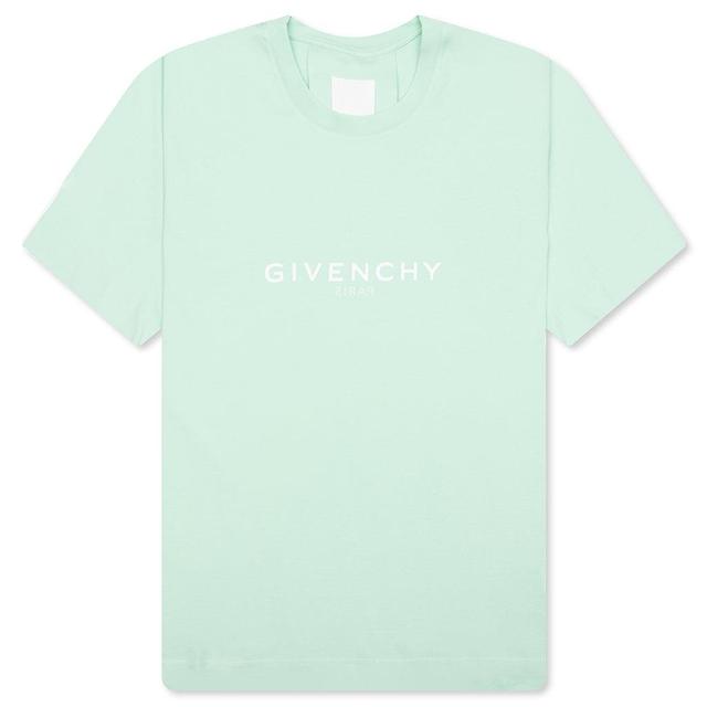 Slim Fit Reverse Print T-Shirt - Aqua Green Male Product Image