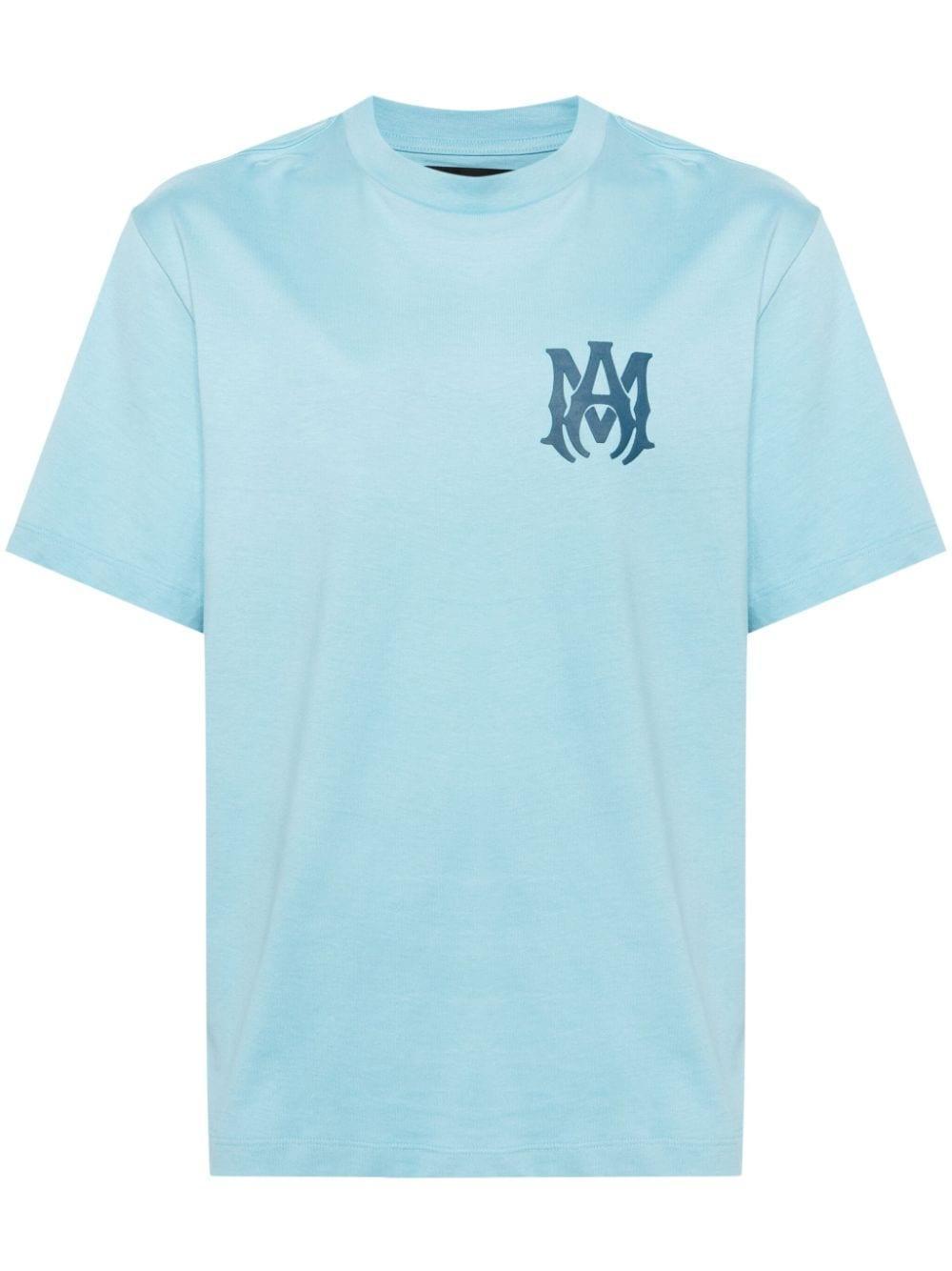 Logo-print Cotton T-shirt In Lightblue Product Image