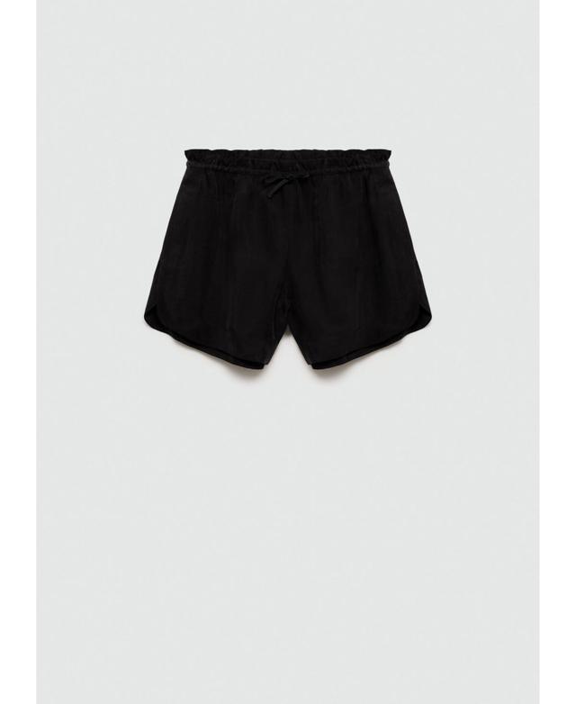 Mango Womens High-Waisted Straight-Fit Cupro Shorts Product Image