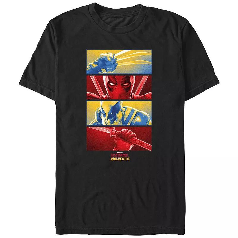 Mens Marvel Deadpool And Wolverine Close Ups Poster Graphic Tee Product Image