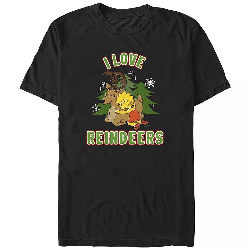 Big & Tall The Simpsons Lisa I Love Reindeers Graphic Tee, Mens Product Image