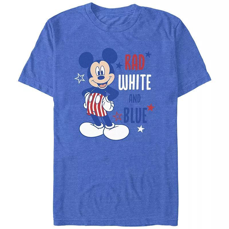 Disneys Mickey Mouse Mens Rad White And Blue Graphic Tee Royal Grey Product Image