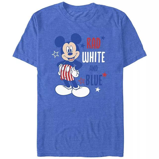 Disneys Mickey Mouse Mens Rad White And Blue Graphic Tee Royal Grey Product Image