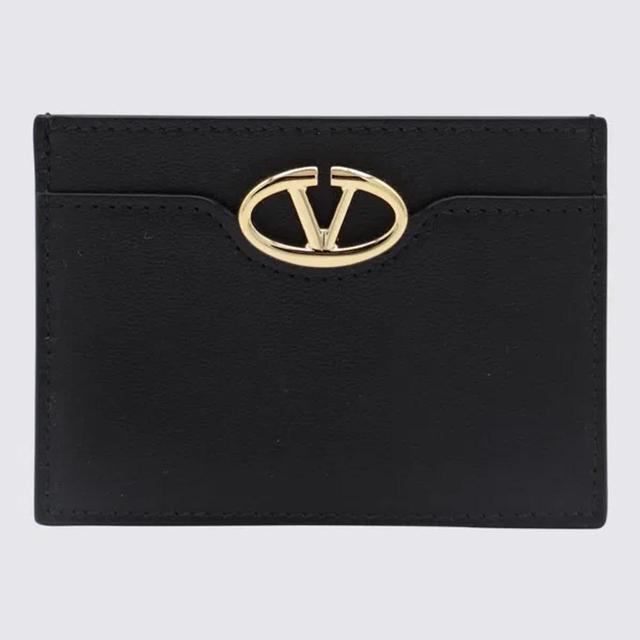 VALENTINO GARAVANI Black Leather Card Holder Product Image