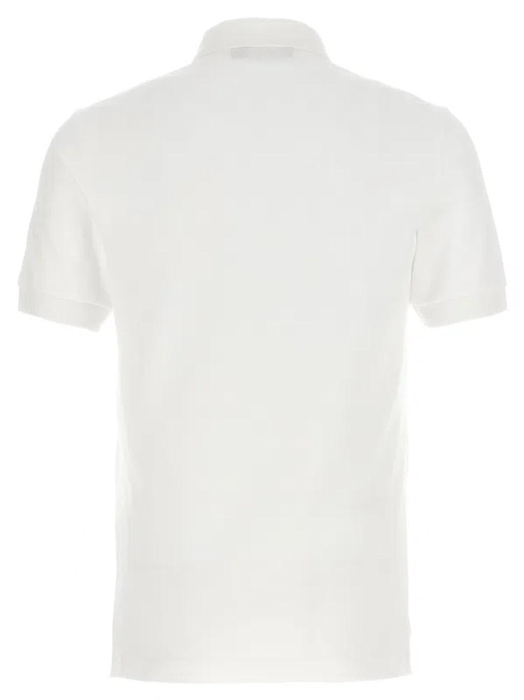 Piqué Polo Shirt With Lurex Embroidery In White Product Image