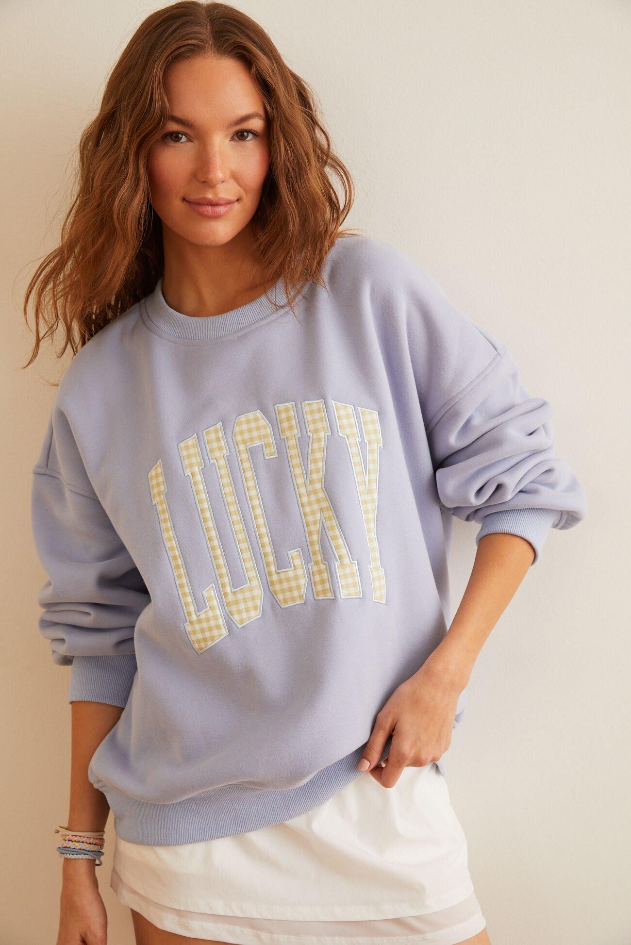 Lucky Embroidered Graphic Sweatshirt Product Image