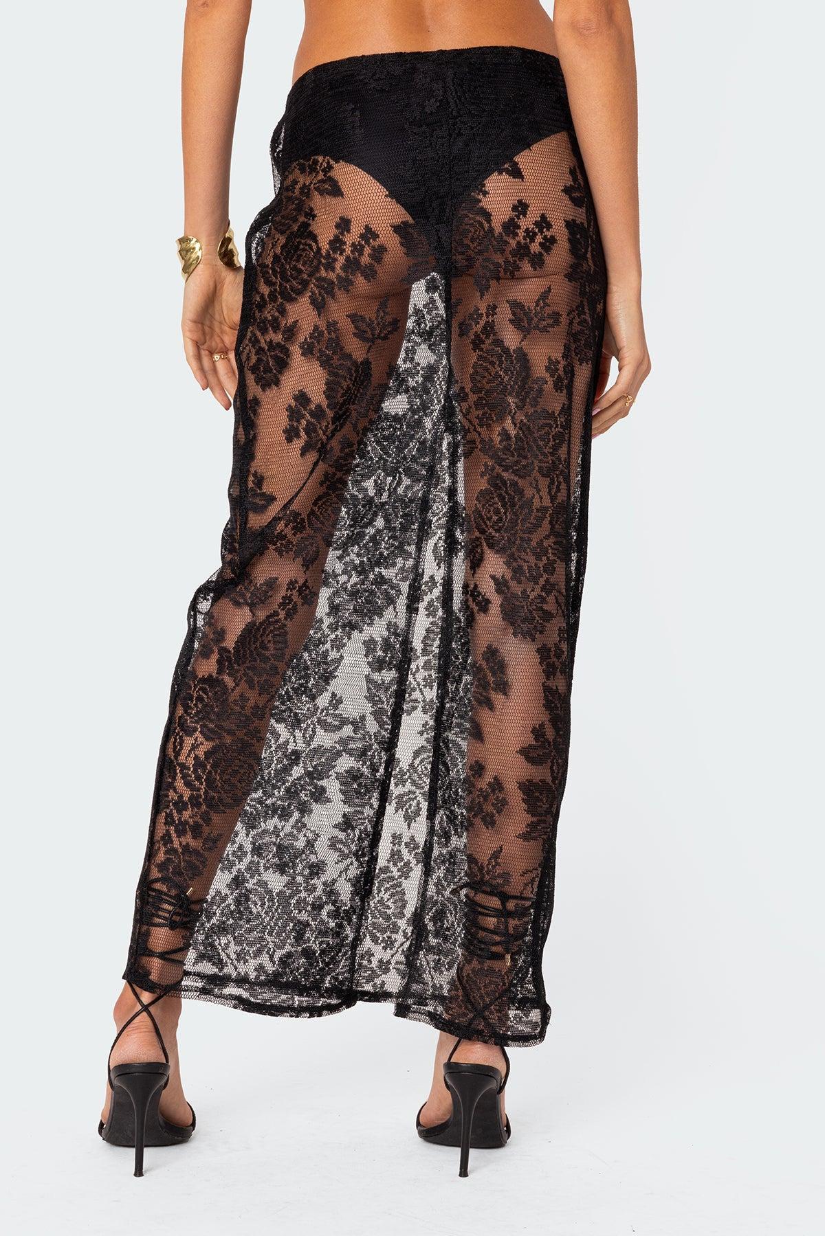 Bess Sheer Lace Maxi Skirt Product Image