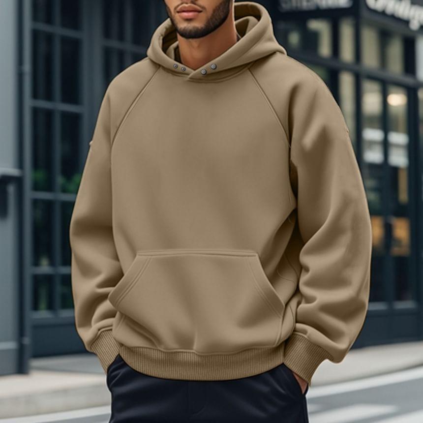 Raglan-Sleeve Fleece-Lined Hoodie Product Image