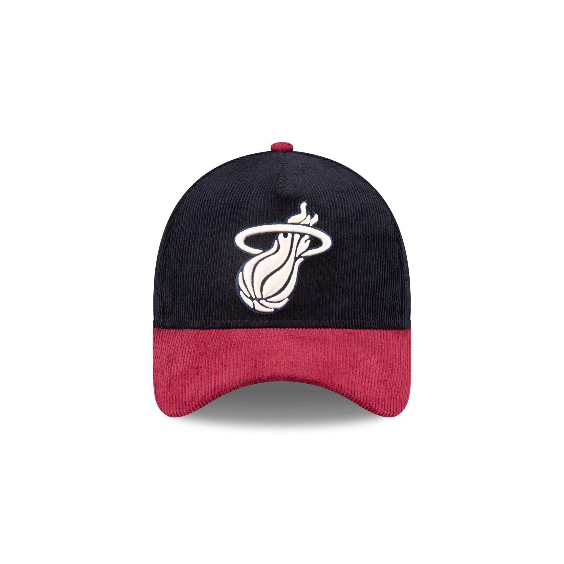 Miami Heat Navy Corduroy 9FORTY A-Frame Snapback Hat Male Product Image