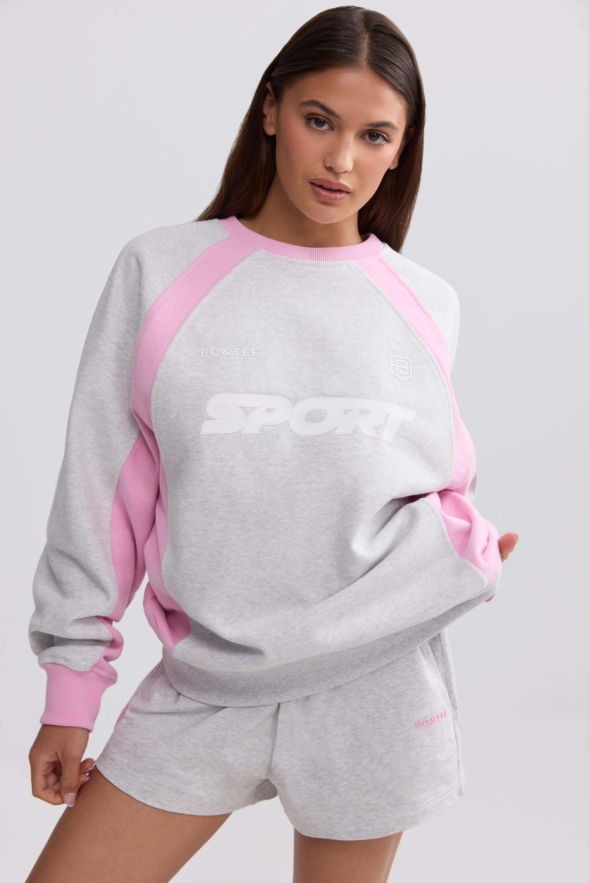 Oversized Colourblock Sweatshirt in Grey Marl Product Image