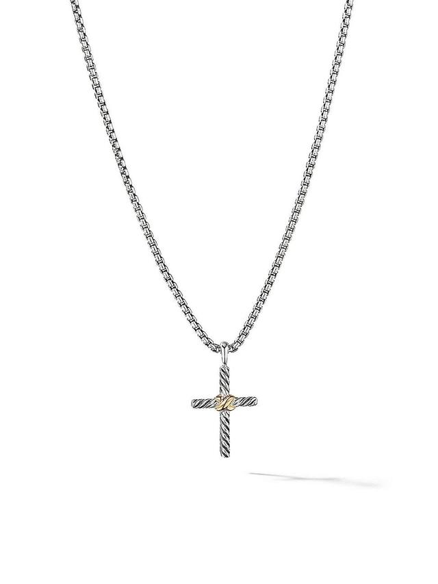 Womens Petite X Cross Necklace with 14K Yellow Gold Product Image