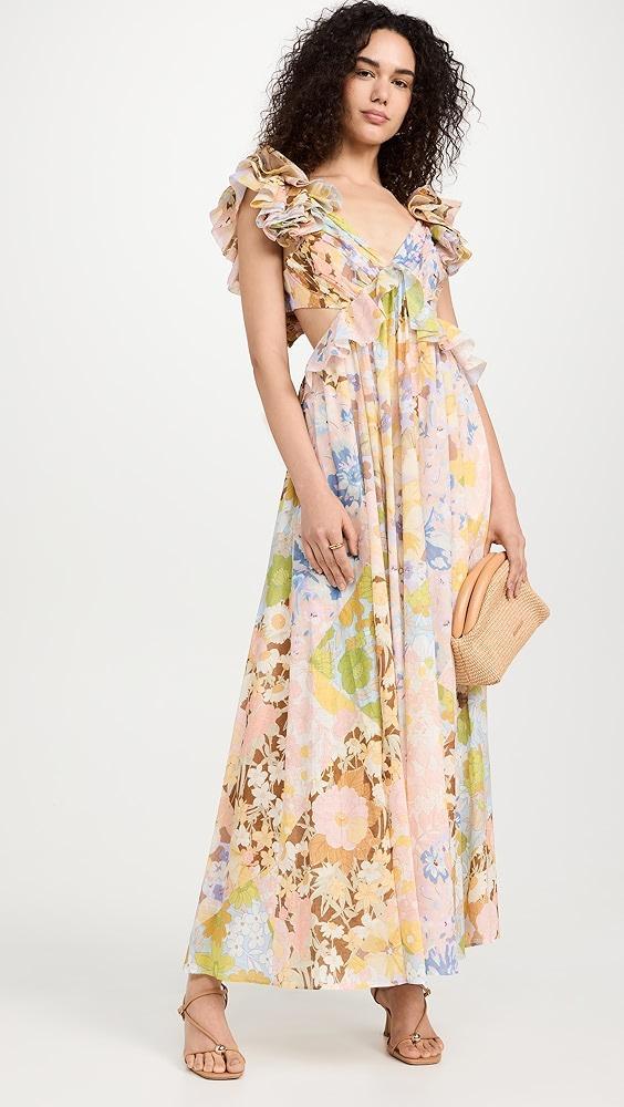 Zimmermann Pop Ruffle Sleeve Midi Dress | Shopbop Product Image