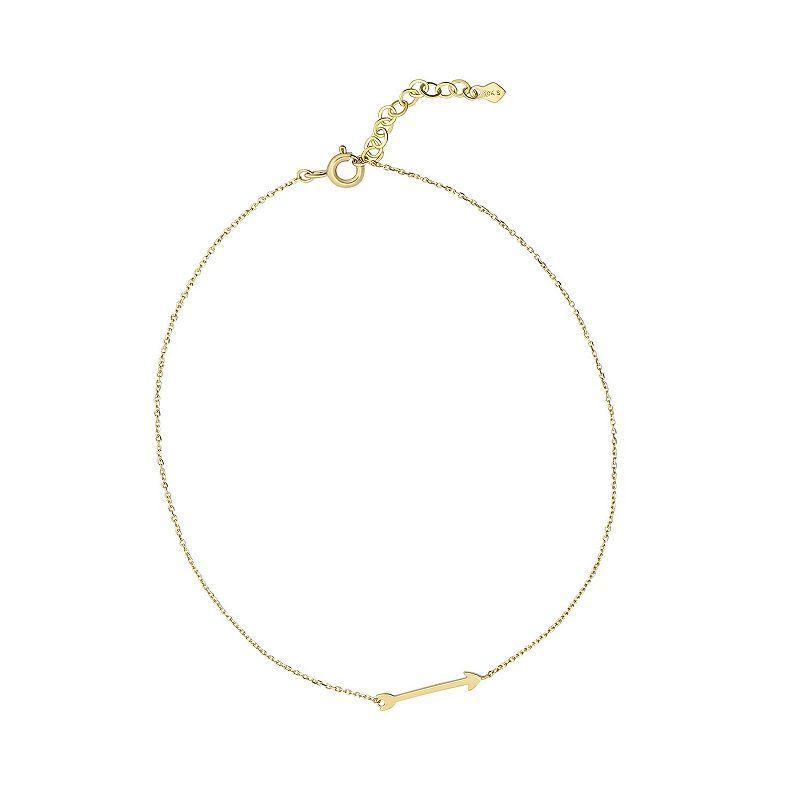 Taylor Grace 10k Gold Arrow Anklet, Womens Product Image