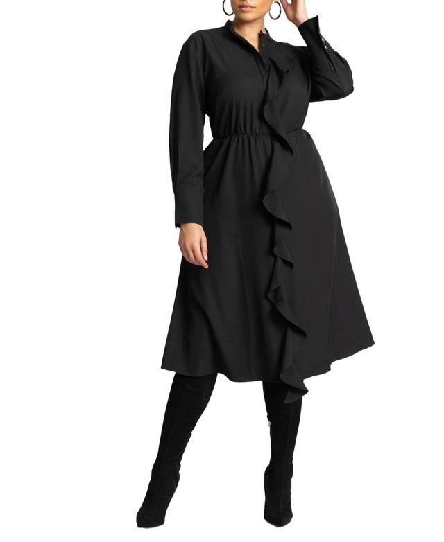 Eloquii Womens Cascade Midi Dress Product Image