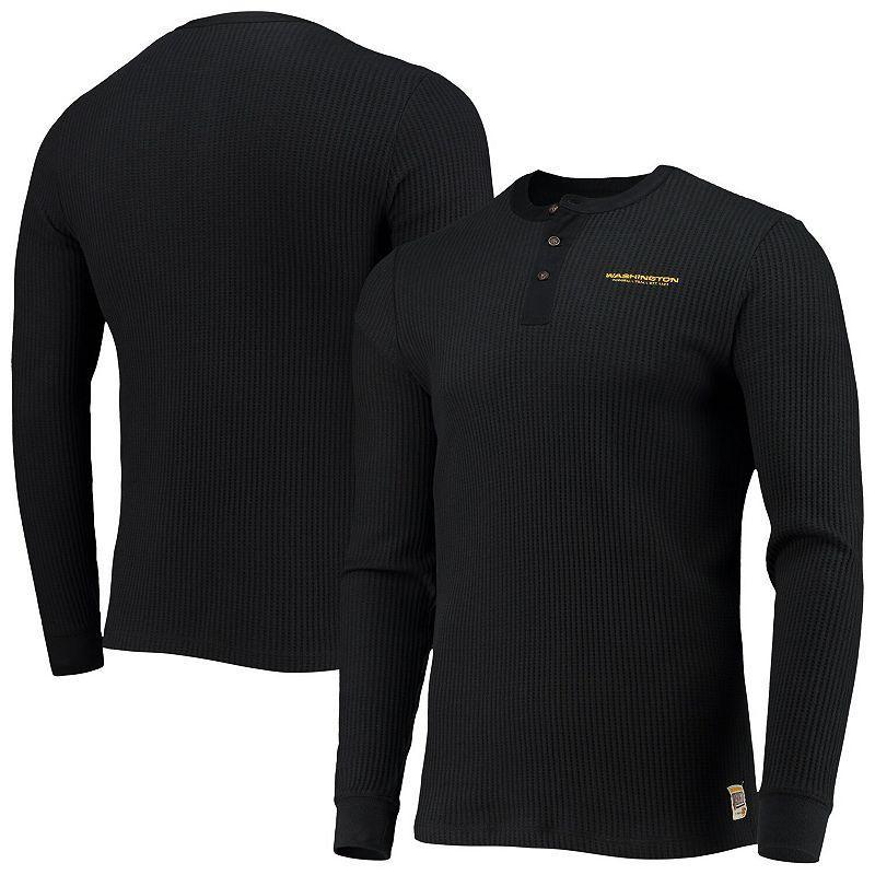 Mens Junk Food Black Washington Football Team Thermal Henley Long Sleeve T-Shirt Product Image