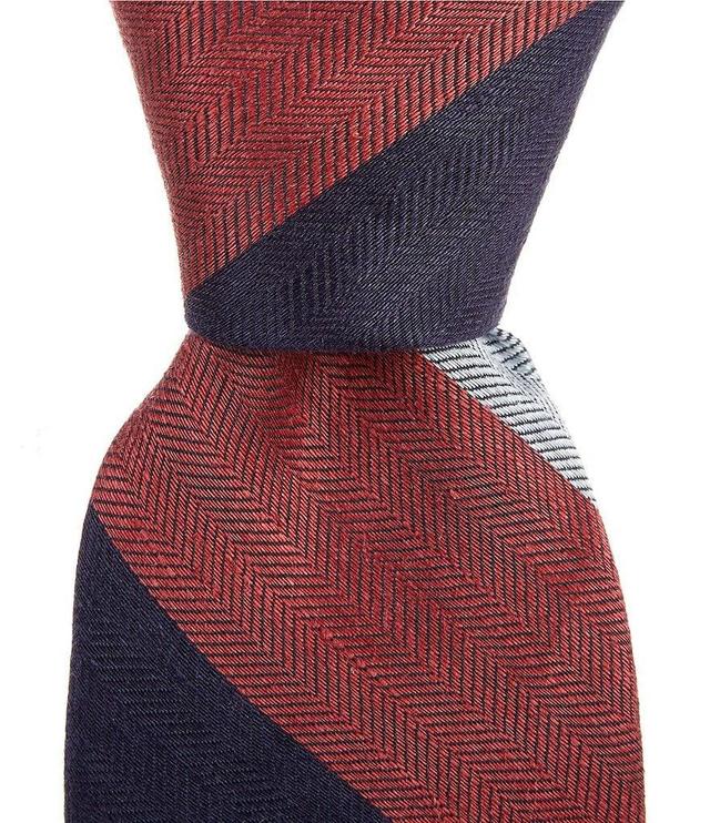 Cremieux Thick Stripe 3#double; Silk Blend Tie Product Image