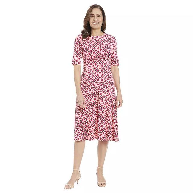 Womens London Times Printed Midi A-Line Dress Product Image