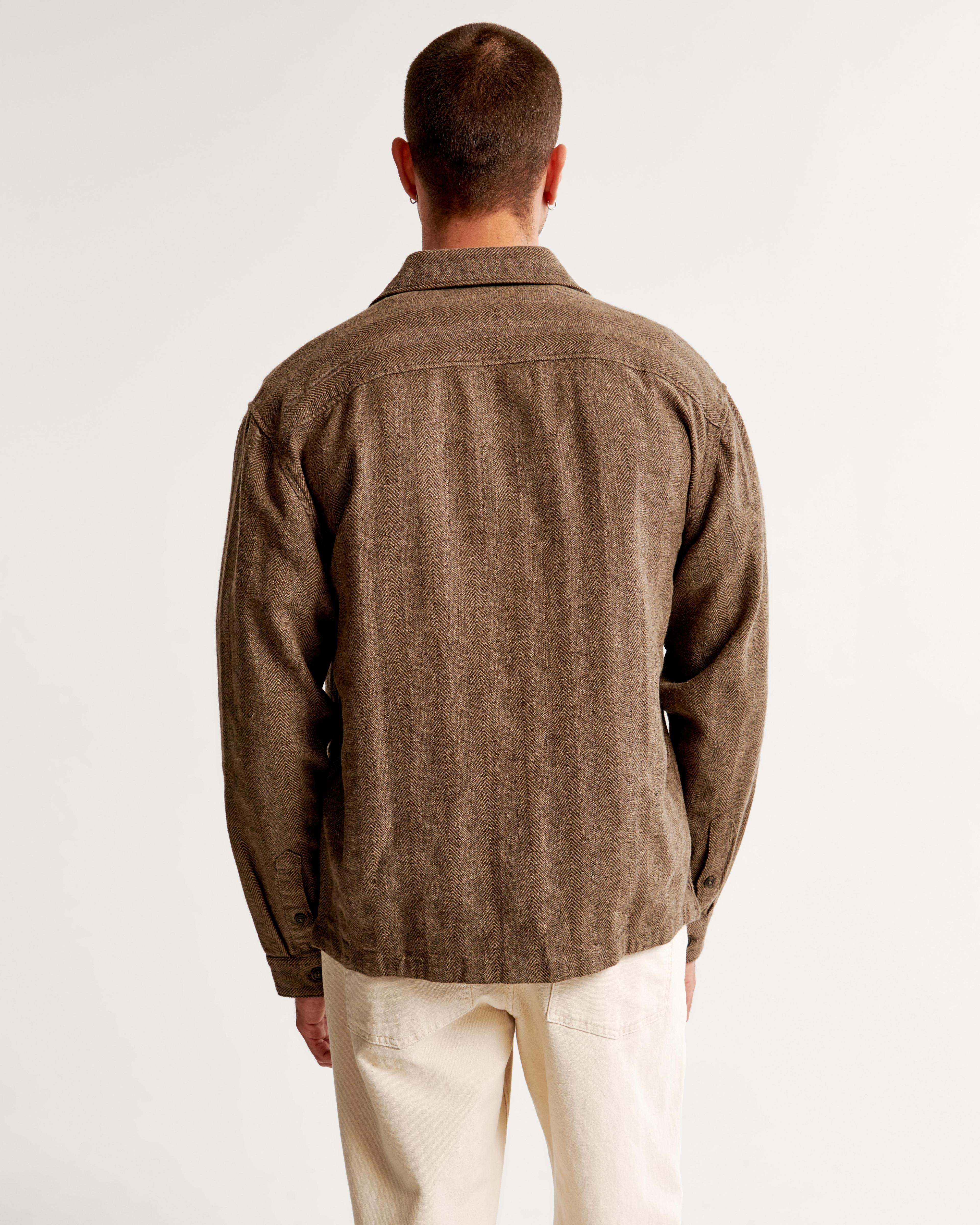 Linen-Blend Shirt Jacket Product Image