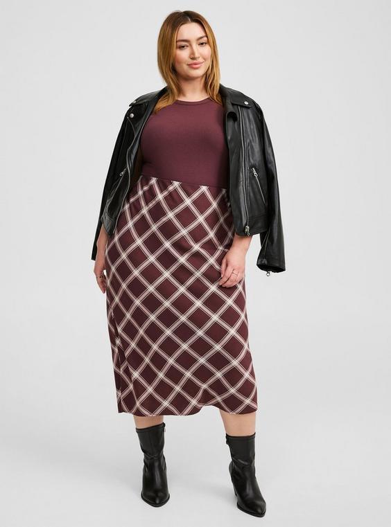 Tea Length Stretch Challis Pencil Skirt Product Image