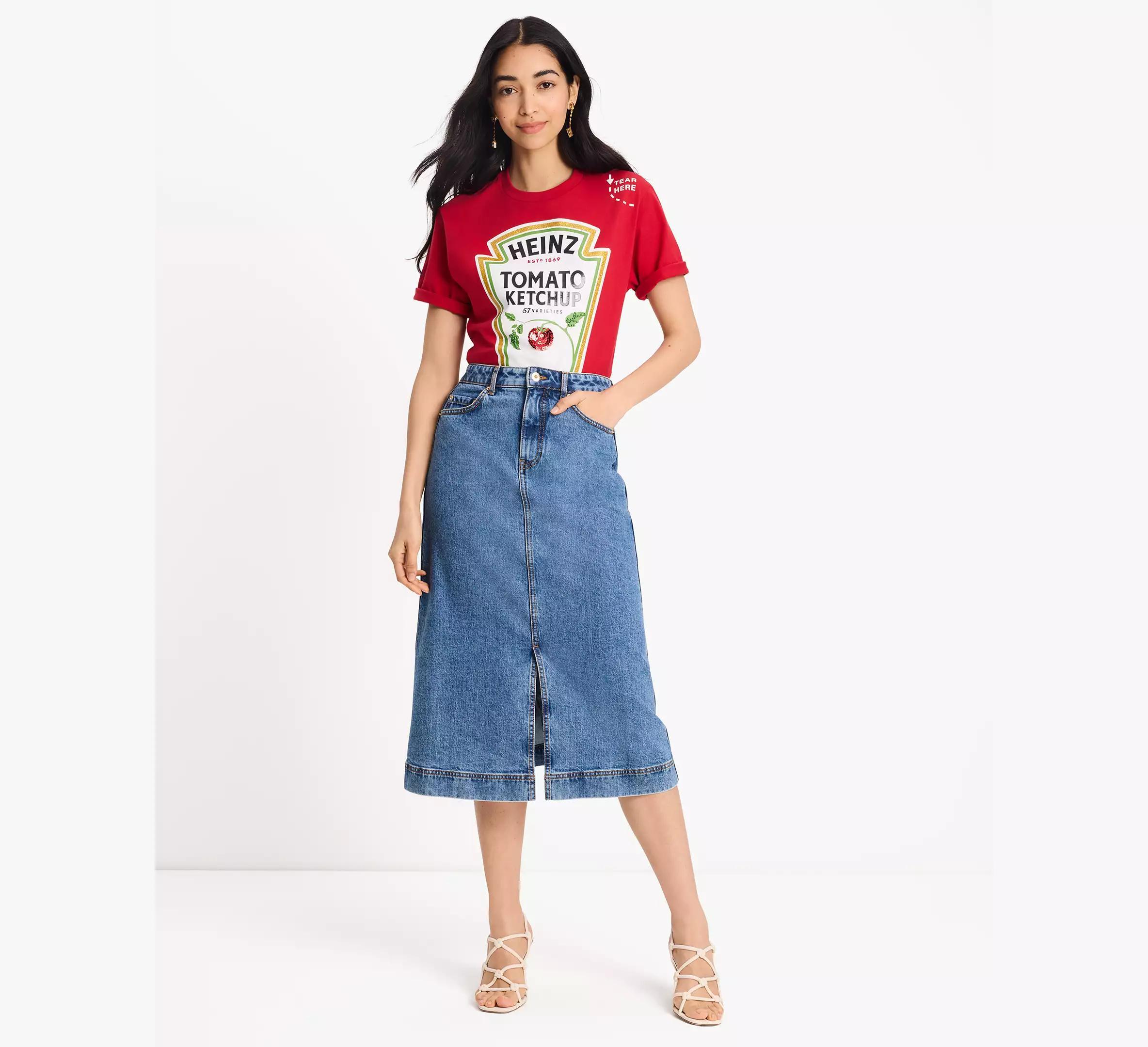 Denim Midi Skirt Product Image