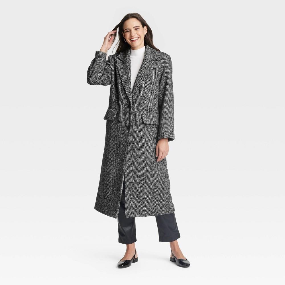 Womens Faux Wool Topcoat - A New Day Dark Product Image