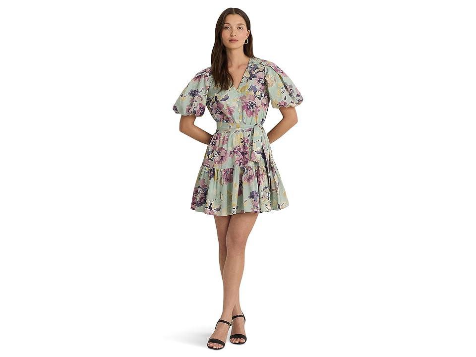 Lauren Ralph Lauren Womens Floral Cotton Voile Puff-Sleeve Dress Product Image