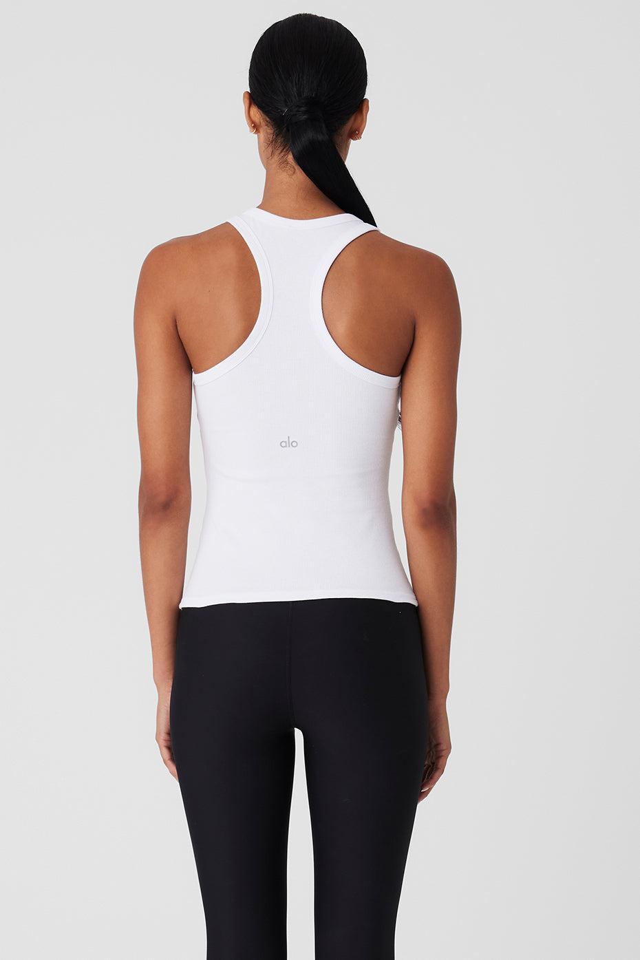 Ribbed Devoted Tank - White Product Image