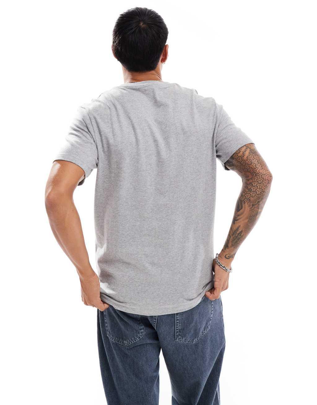 ASOS DESIGN 2 pack crew neck T-shirts in gray heather and navy Product Image