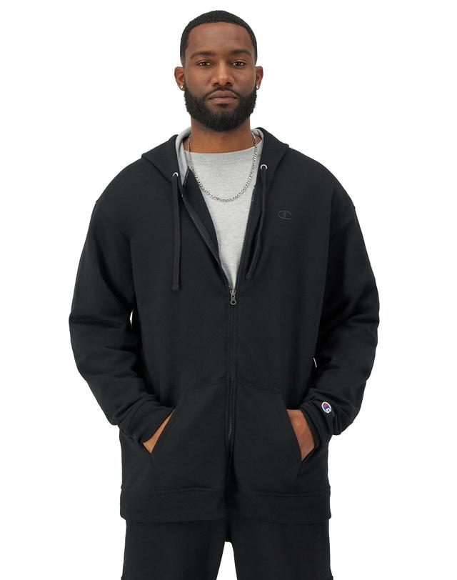 Mens Champion Powerblend Hoodie, Zip Up, C Logo (Big & Tall) Navy 2XB Product Image