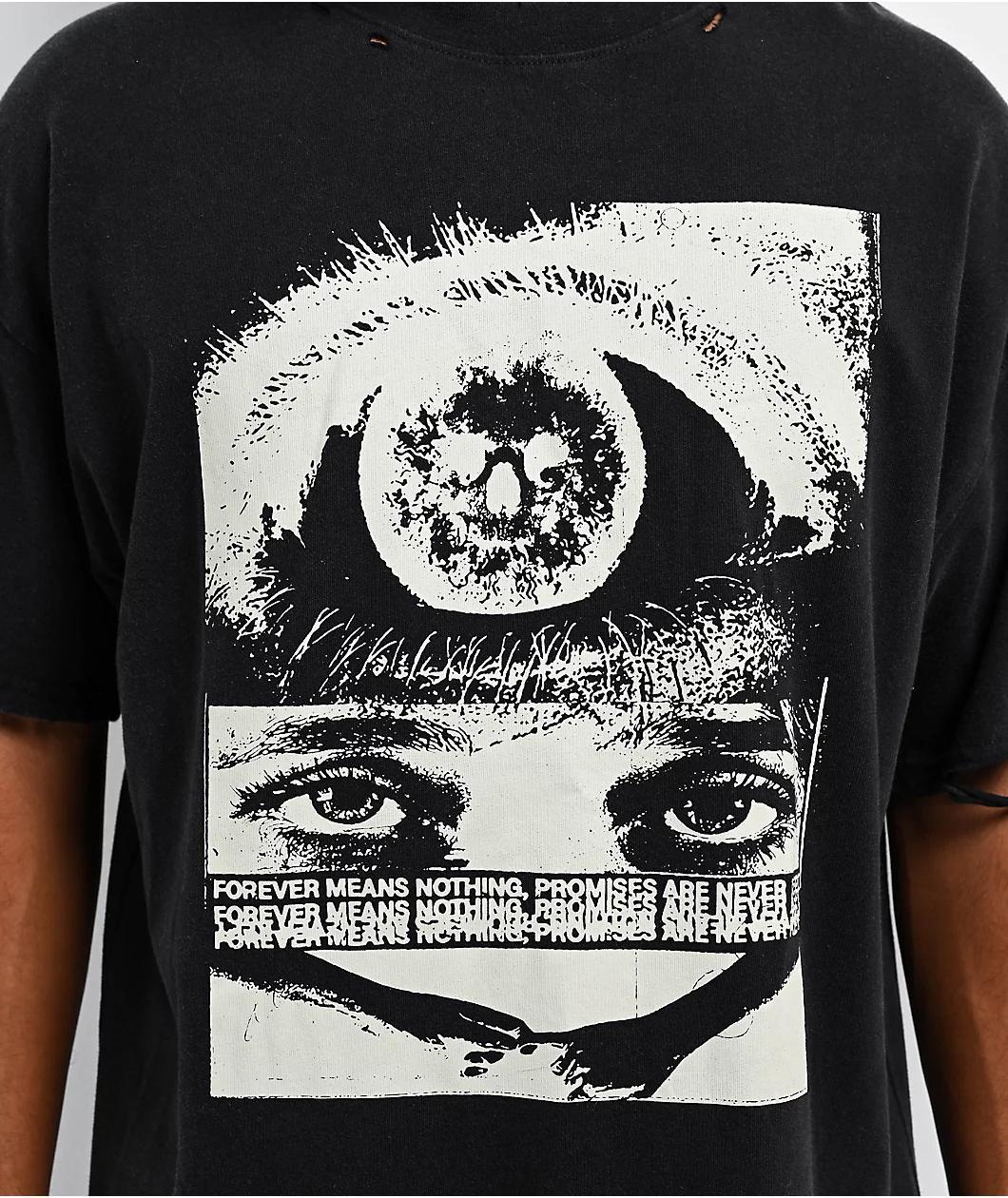 Broken Promises Blurred Vision Charcoal T-Shirt Product Image